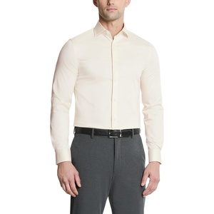 image:imageMichael Kors Mens Dress Shirt Ultra Wrinkle Free Stretch Slim FitEcru Beige