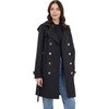image:imageMichael Kors Womens Double Button Trench Coat With Belt and Detachable HoodBlack