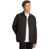 image:imageMichael Kors Mens Leather Collar Twill Shirt JacketBlack