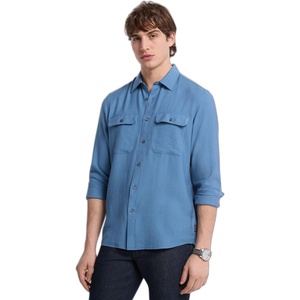image:imageMichael Kors Mens Long Sleeve Two Pocket Crepe ShirtSteel Blue
