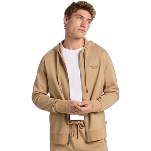 image:imageMichael Kors Mens Tufted Logo Full Zip HoodieDark Camel Melange
