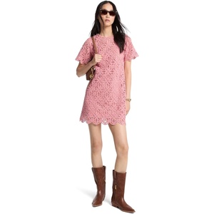image:imageMichael Kors Womens Faux Crochet Short Sleeve DressPrimrose