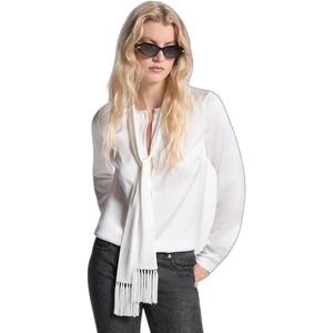 image:imageMichael Kors Womens Fringe Bow BlouseWhite
