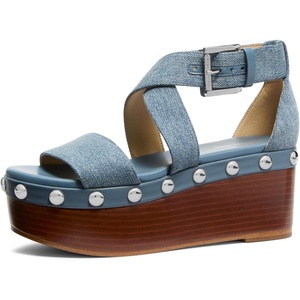 image:imageMichael Kors Womens Hensley Flatform SandalDenim WDome StudsNew Horizon Wash