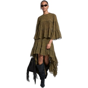 image:imageMichael Kors Womens High Low Tier Maxi SkirtPistachio