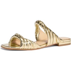 image:imageMichael Kors Womens Kiana Flat SandalMetallic Snake LeatherPale Gold