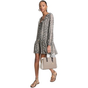 image:imageMichael Kors Womens Long Sleeve Ruffle Mini DressSoft Ecru