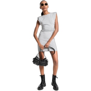 image:imageMichael Kors Womens Pleated Shoulder Mini DressPearl Heather