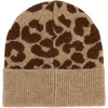 image:imageMichael Kors Womens Wooly Leopard Crown Cuff HatDark CamelDark Caramel
