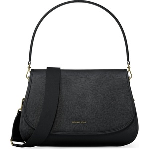 image:imageMichael Kors Womens Holmes Medium Convertible MessengerGoldtone HardwareLeatherBlack
