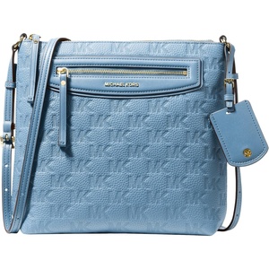 image:imageMichael Kors Womens Jet Set Travel Large TopZip CrossbodyGoldtone HardwareLeatherChambray