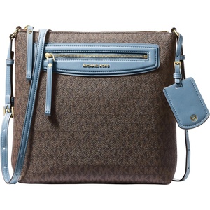 image:imageMichael Kors Womens Jet Set Travel Large TopZip CrossbodyGoldtone HardwareMk SignatureChambray