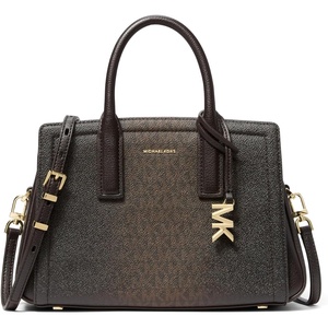 image:imageMichael Kors Womens Laila Small SatchelGoldtone HardwareMk Signature Semi LuxChocolate