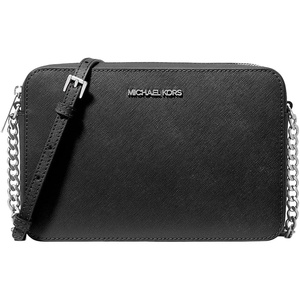 image:imageMichael Kors Womens Jet Set Large Crossbody BagSilvertone HardwareBlack