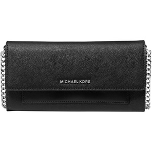 image:imageMichael Kors Womens Jet Set Medium 2in1 Wallet On Chain Crossbody BagSilvertone HardwareBlack