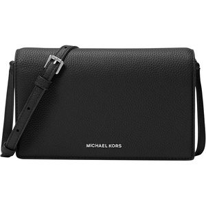 image:imageMichael Kors Womens Jet Set Medium Flap Crossbody BagSilvertone HardwareBlack