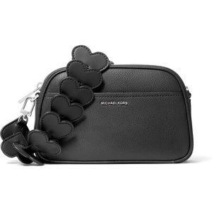 image:imageMichael Kors Womens Jet Set Small Camera Crossbody Bag HeartSilvertone HardwareLeather WHeart StrapBlack