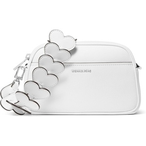 image:imageMichael Kors Womens Jet Set Small Camera Crossbody Bag HeartSilvertone HardwareLeather WHeart StrapOptic White