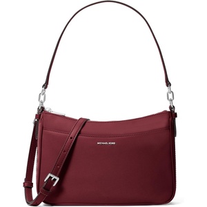 image:imageMichael Kors Womens Jet Set Top Zip Pochette Crossbody BagSilvertone HardwareMilano NylonOxblood