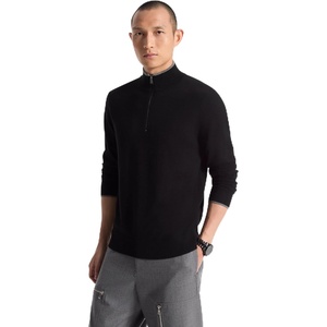 image:imageMichael Kors Mens Merino Quarter Zip SweaterBlack