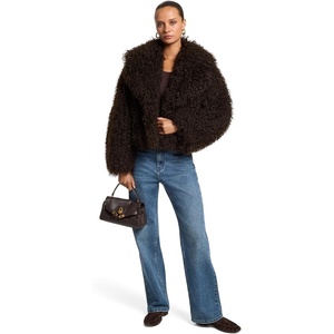 image:imageMichael Kors Womens Crop Faux Fur PeacoatChocolate