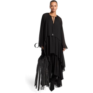 image:imageMichael Kors Womens Long Sleeve High Low Maxi DressBlack