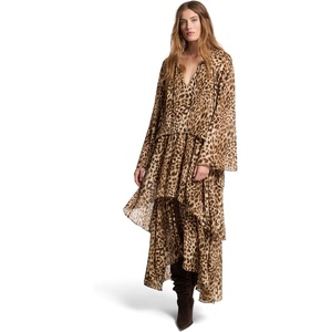 image:imageMichael Kors Womens Long Sleeve High Low Maxi DressDark Camel