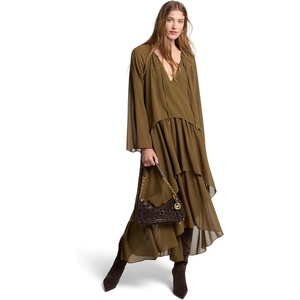 image:imageMichael Kors Womens Long Sleeve High Low Maxi DressDuffle