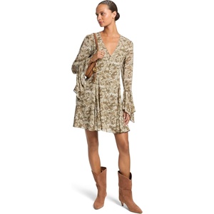 image:imageMichael Kors Womens Long Sleeve V Neck Mini DressDusty Sage