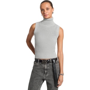 image:imageMichael Kors Womens Merino Sleeveless Turtleneck SweaterPearl Heather