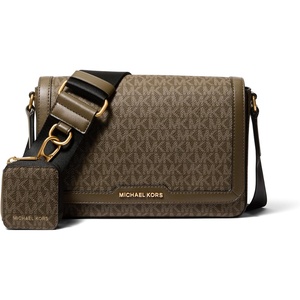 image:imageMichael Kors Mens Hudson Mini Flap Crossbody With Pouch GoldTone HardwareMK SignatureLoden