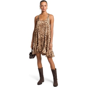 image:imageMichael Kors Womens Leopard Tank Mini DressDark Camel