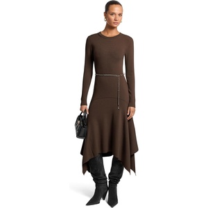 image:imageMichael Kors Womens Merino Handkerchief Hem DressChocolate