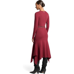 image:imageMichael Kors Womens Merino Handkerchief Hem DressDeep Red