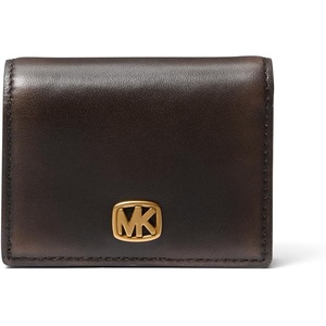 image:imageMichael Kors Womens Bryant Small Compact Wallet GoldTone HardwareEmbossed LeatherBlackGoldTone HardwareAntico LeatherChocolate