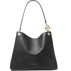 image:imageMichael Kors Womens Christina Large Shoulder BagGoldtone HardwarePebbled LeatherBlack