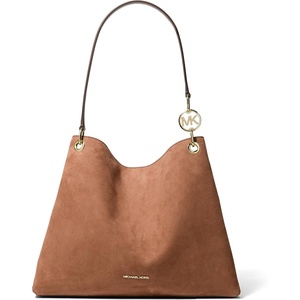 image:imageMichael Kors Womens Christina Large Shoulder BagGoldtone HardwareRecycled Suede LeatherLuggage