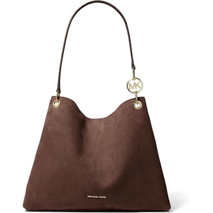 image:imageMichael Kors Womens Christina Large Shoulder BagGoldtone HardwareRecycled Suede LeatherNutmeg