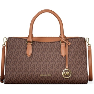 image:imageMichael Kors Womens Arden Medium Topzip SatchelGoldtone HardwareMk SignatureBrown