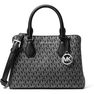 image:imageMichael Kors Womens Camille Small Satchel SilverTone HardwareMK SignatureBlack