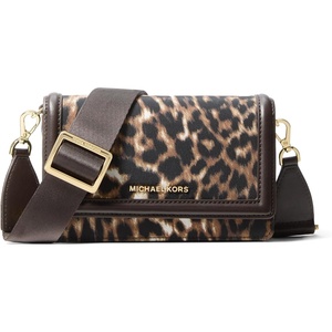 image:imageMichael Kors Womens Jet Set Small Phone Webbing Crossbody GoldTone HardwareMK Signature Recycled Soft PolyBurnt Khaki
