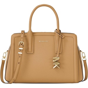 image:imageMichael Kors Womens Laila Small Satchel GoldTone HardwareEmbossed LeatherBurnt Khaki