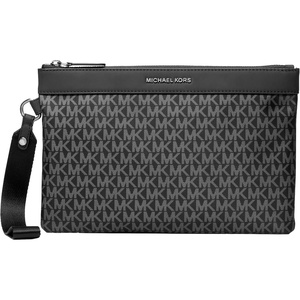 image:imageMichael Kors Mens Travel Pouch SilverTone HardwareMK SignatureBrownSilverTone HardwareNylonBlack