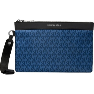 image:imageMichael Kors Mens Travel Pouch SilverTone HardwareMK SignatureBrownSilverTone HardwareNylonRiver Blue