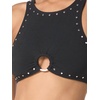 image:imageMichael Kors Womens Crepe Solids Ring Front Crop TopBlack