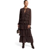 image:imageMichael Kors Womens Ruffle Tier Maxi DressChocolate