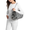 image:imageMichael Kors Womens Goldie Large Cloud Frame ClutchSilvertone HardwareFaux FurBlack