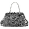 image:imageMichael Kors Womens Goldie Large Cloud Frame ClutchSilvertone HardwareFaux FurBlack