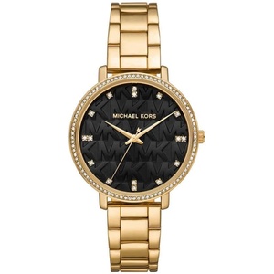 image:imageMichael Kors Pyper Womens Watch Stainless Steel Watch for Women with Steel Leather or Silicone BandGoldBlack Logo