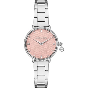 image:imageMichael Kors Pyper Womens Watch Stainless Steel Watch for Women with Steel Leather or Silicone BandSilverPink Logo Charm